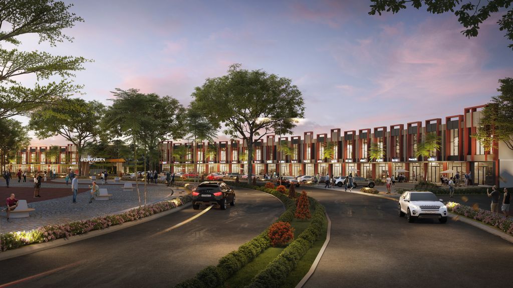 foto tampak rumah tipe Ruko Madison Avenue perumahan METLAND CIKARANG