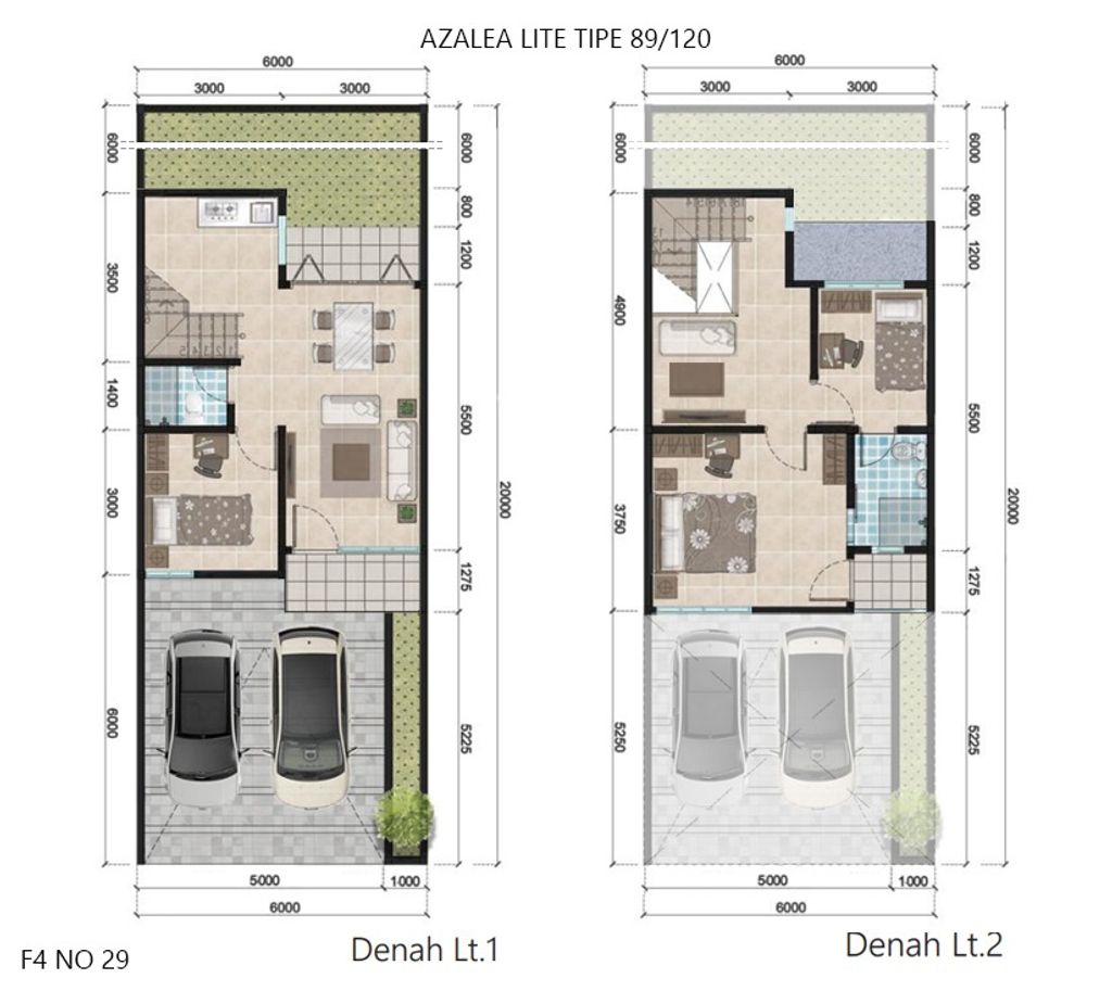 foto denah rumah tipe Azalea Lite perumahan METLAND PURI 2024