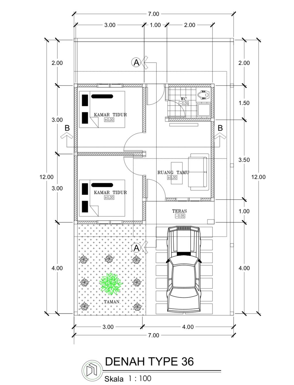 foto denah rumah tipe 36 perumahan ALANA RESIDENCE 6 TAHAP 2