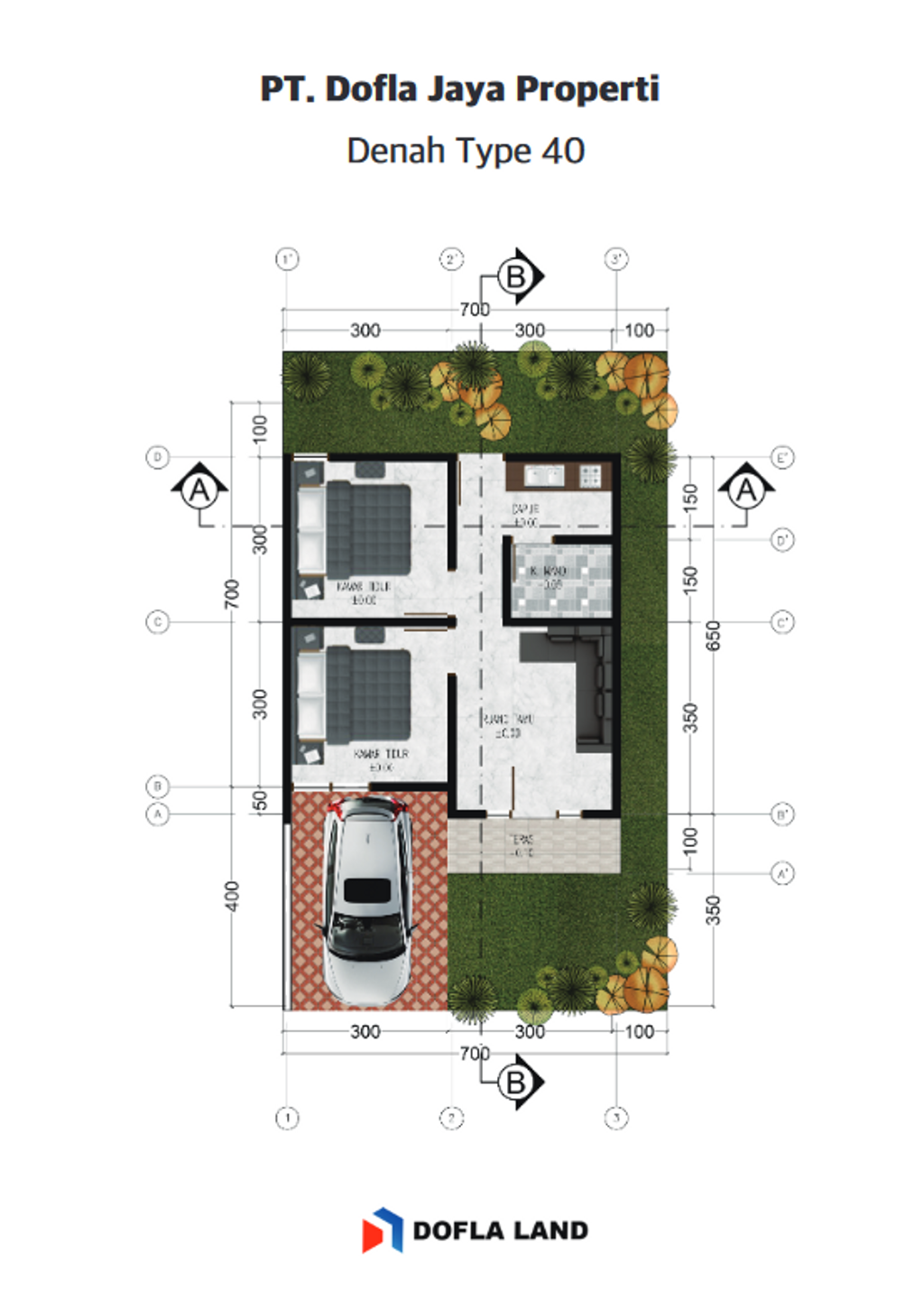 foto denah rumah tipe 40 perumahan ALANA RESIDENCE 6 TAHAP 2