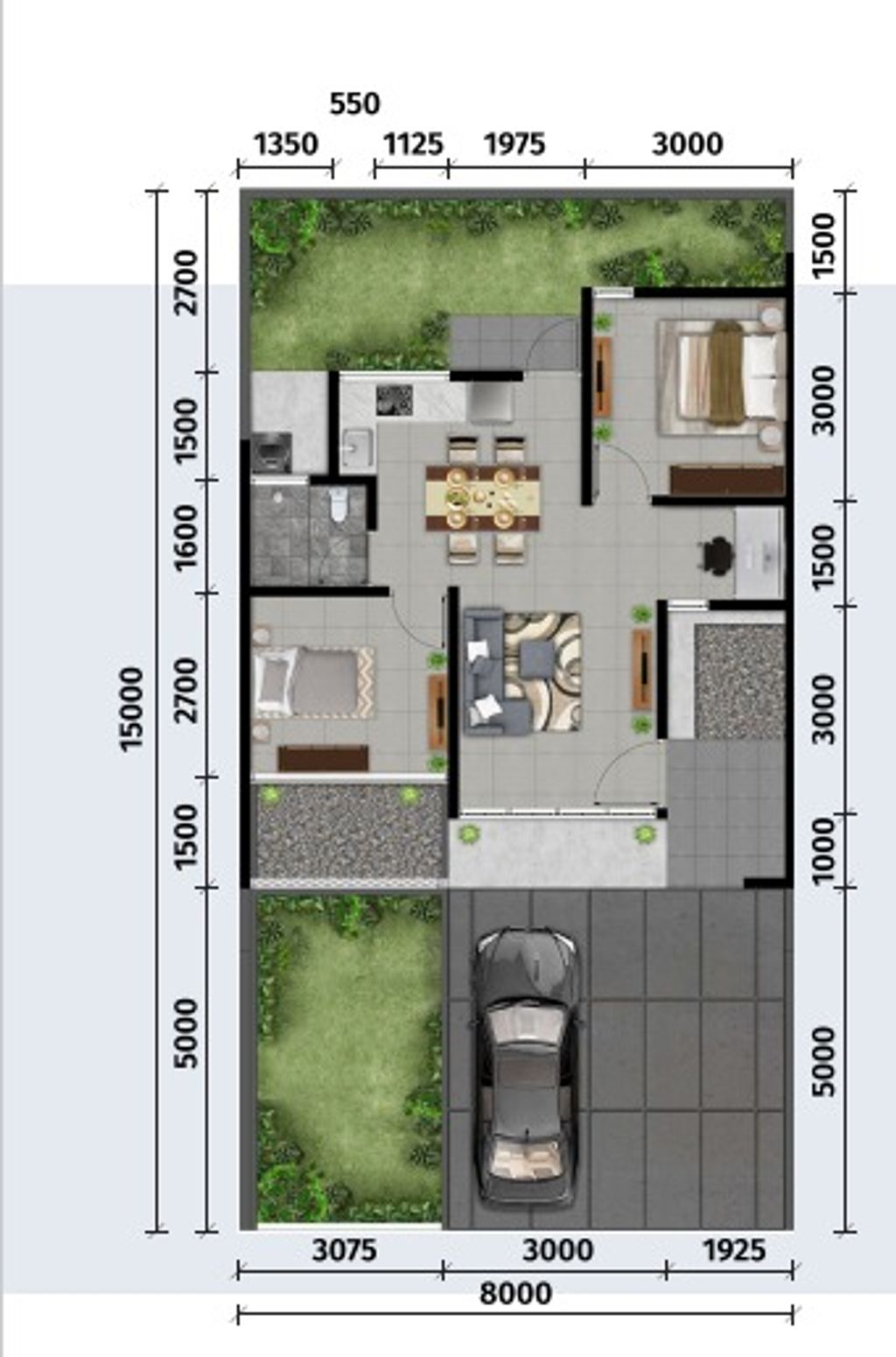 foto denah rumah tipe VITO - C15 perumahan BSB City THE MILES