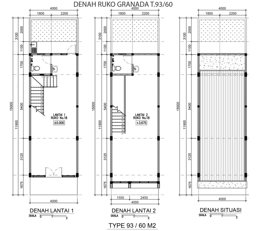 foto denah rumah tipe GRANADA 93/60 perumahan Perumahan Galuh Mas