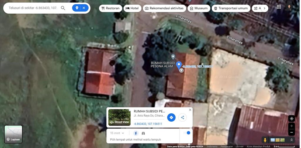 foto posisi tengah perumahan Pesona Alam Cianjur