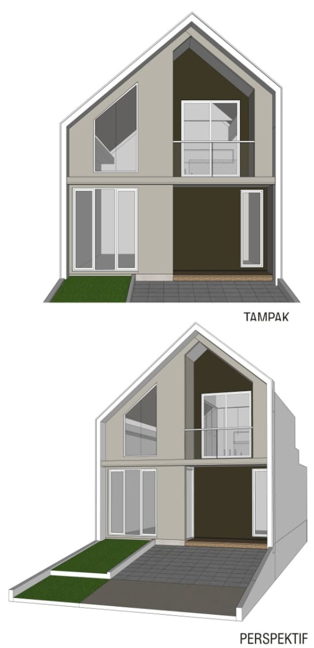 foto tampak rumah tipe 75 / 108 perumahan New Lavender