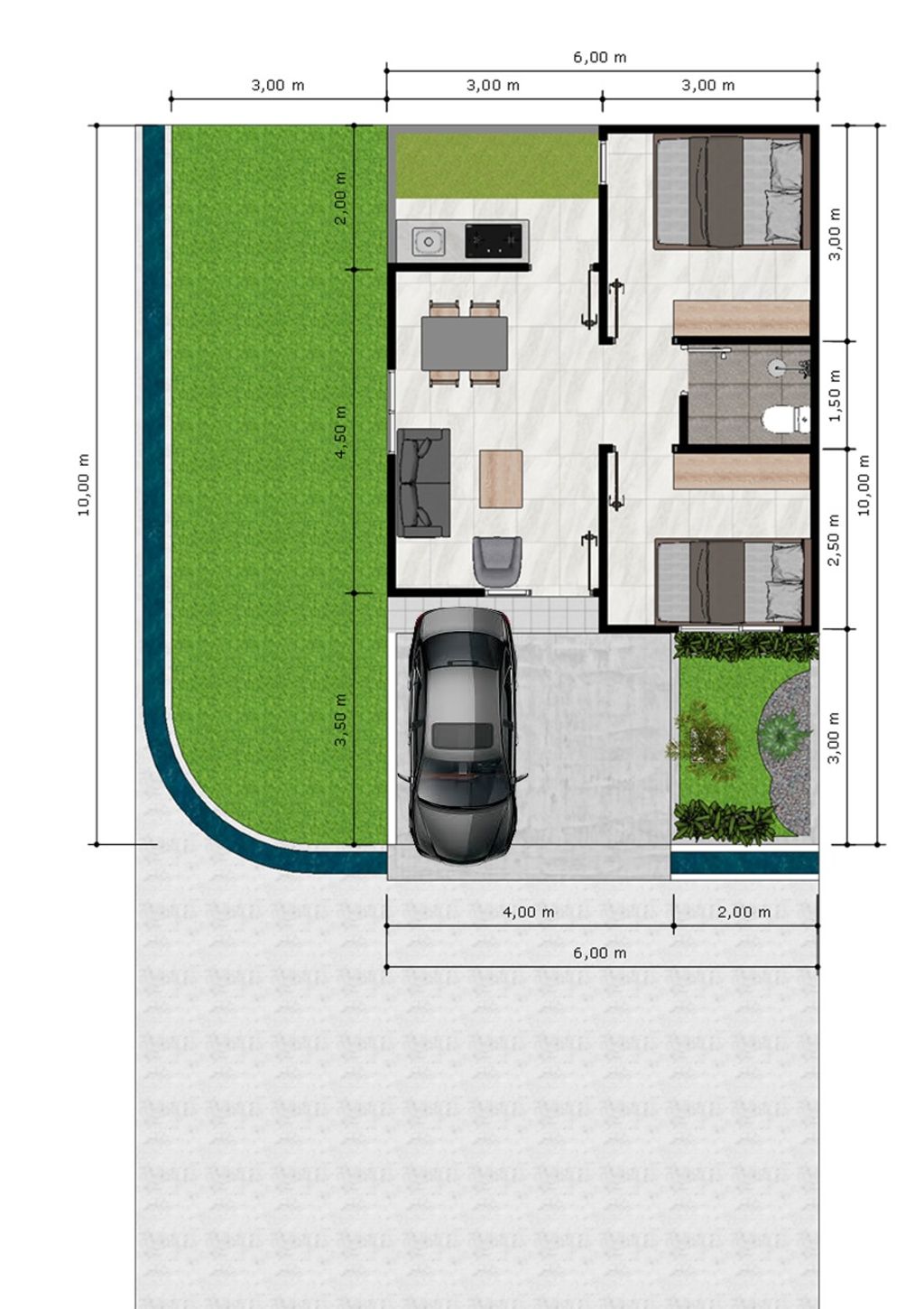 foto denah rumah tipe DAHLIA - D (244JT) perumahan SUKMA INDAH RESIDENCE