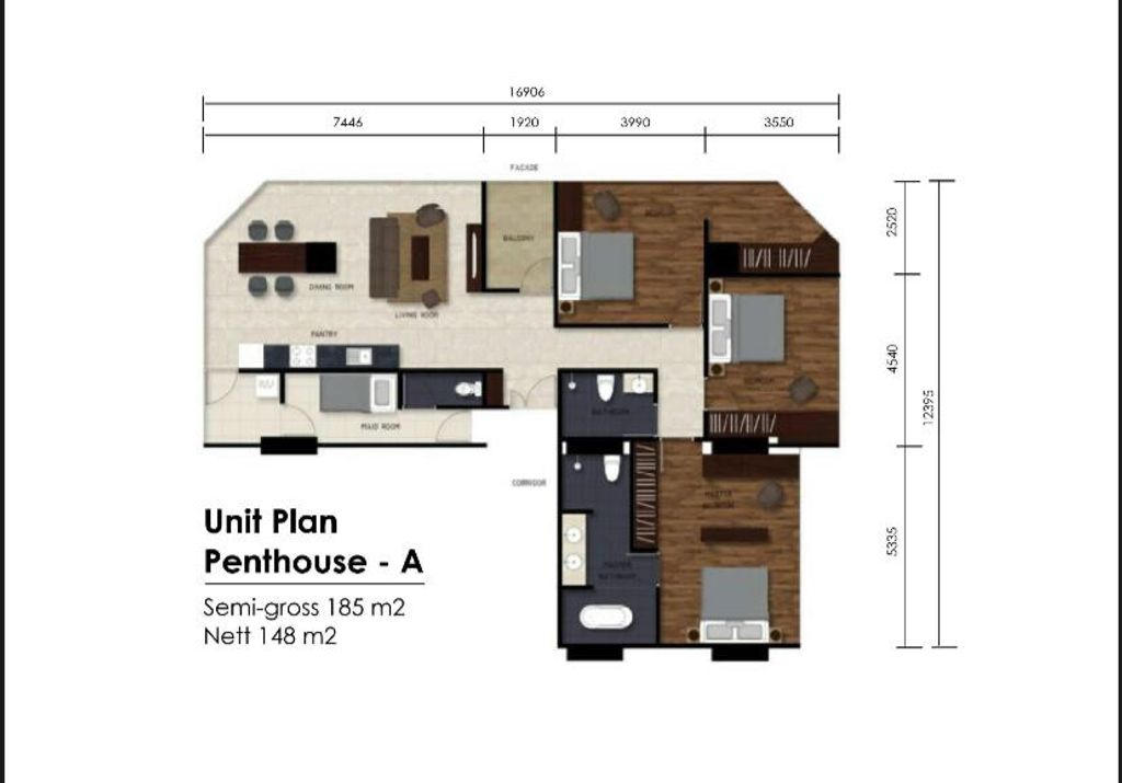 foto denah rumah tipe PENTHOUSE perumahan APARTEMEN BROOKLYN