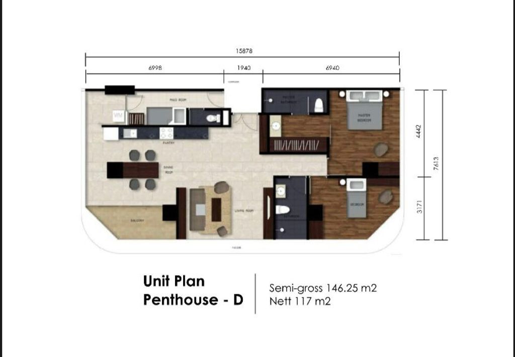 foto denah rumah tipe PENTHOUSE perumahan APARTEMEN BROOKLYN
