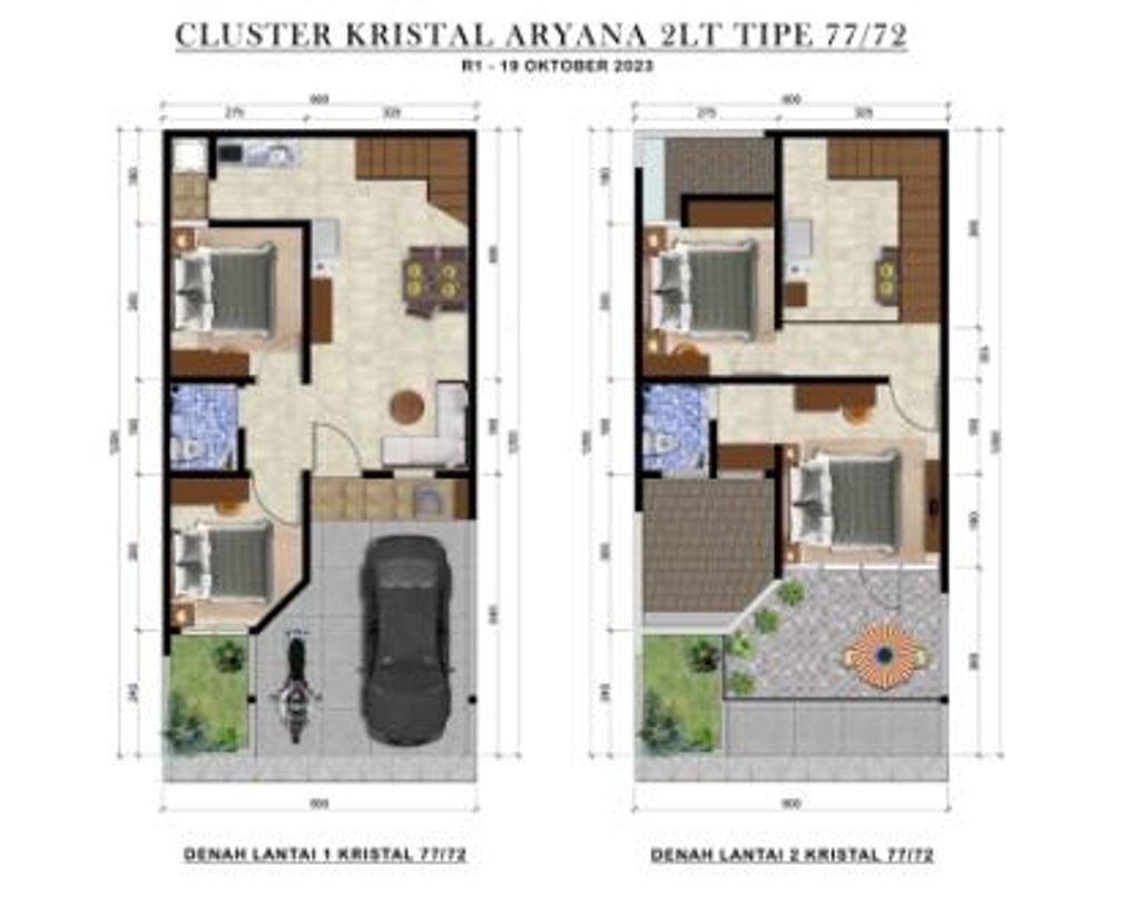 foto denah rumah tipe 77/72 perumahan ARYANA KARAWACI 3