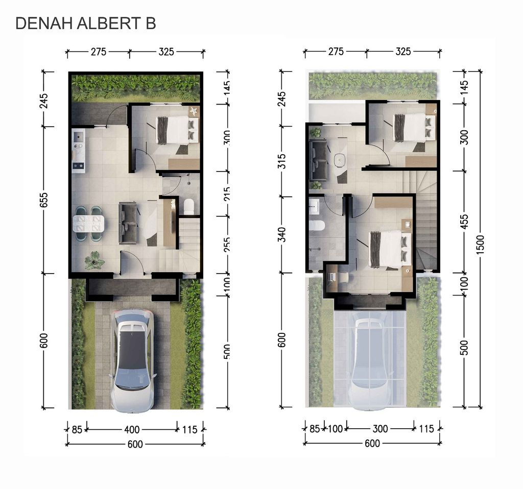 foto denah rumah tipe ALBERT B perumahan CITRAGARDEN T2