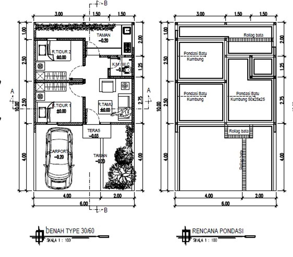 foto denah rumah tipe NEW CATANIA A perumahan PERUMAHAN GRAND KEDAMEAN REGENCY TAHAP III