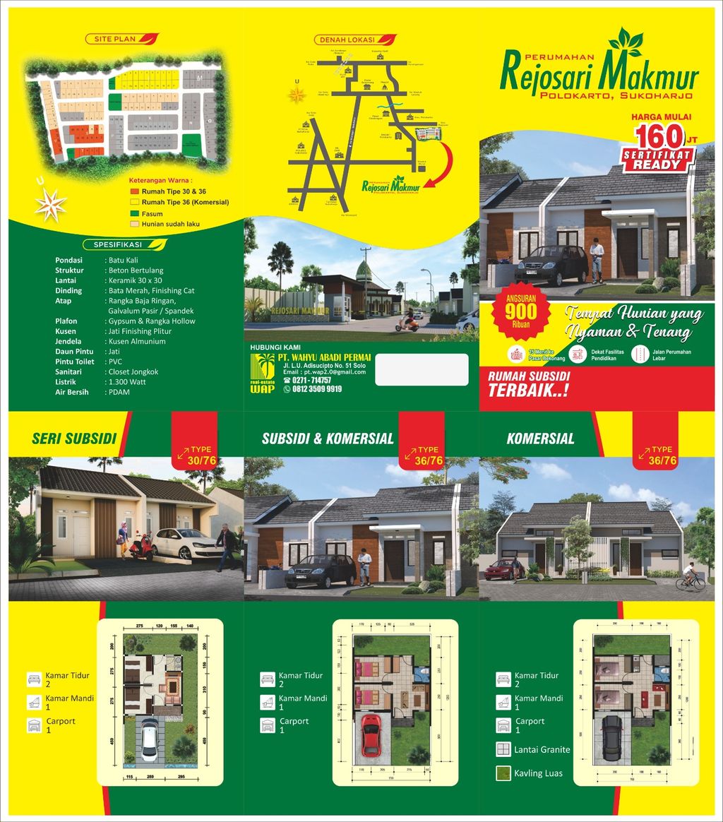 foto denah rumah tipe 30 / 76 S perumahan REJOSARI MAKMUR