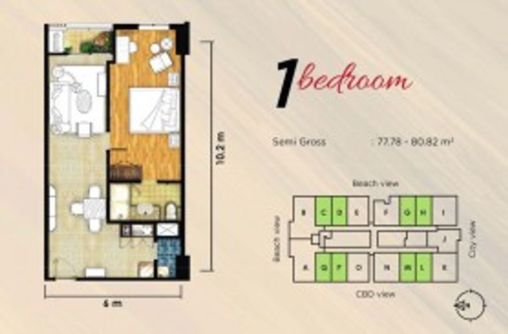 foto denah rumah tipe 1BR perumahan MNC LAND SURABAYA