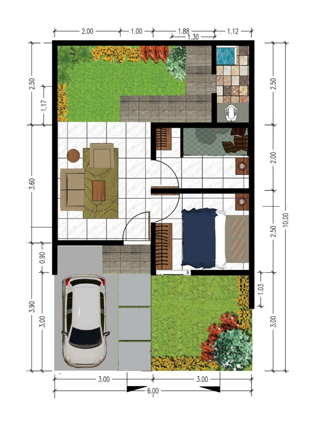 foto denah rumah tipe 28/60 perumahan Harmoni Primavera Tahap 2