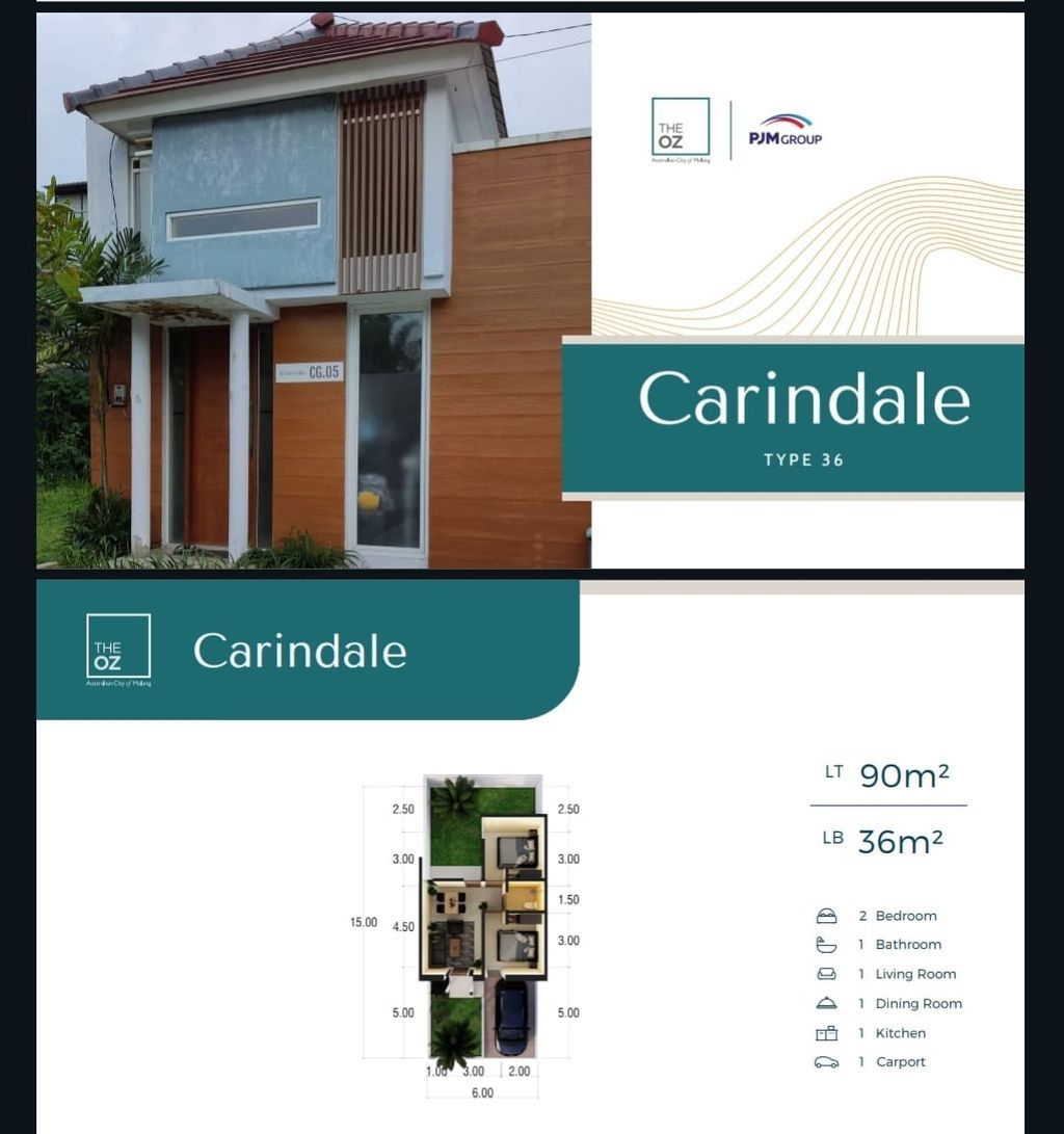 foto denah rumah tipe CARINDALE perumahan PERUMAHAN THE BRIDGE HILL