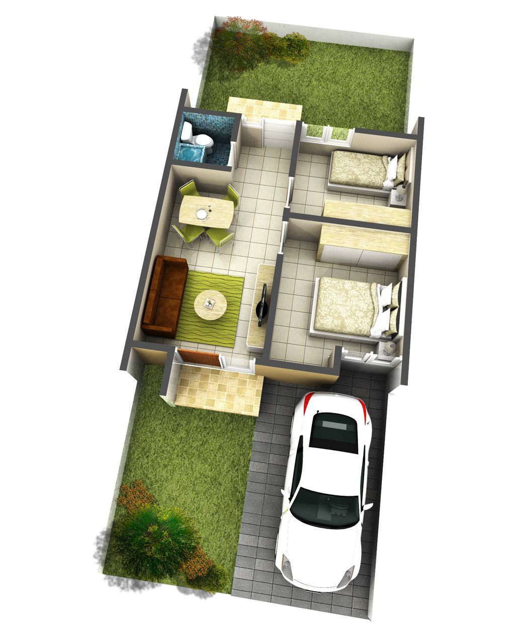 foto denah rumah tipe 38 perumahan PALM VILLE REGENCY
