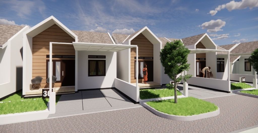 foto tampak rumah tipe 36 perumahan CLUSTER SKY HILLS