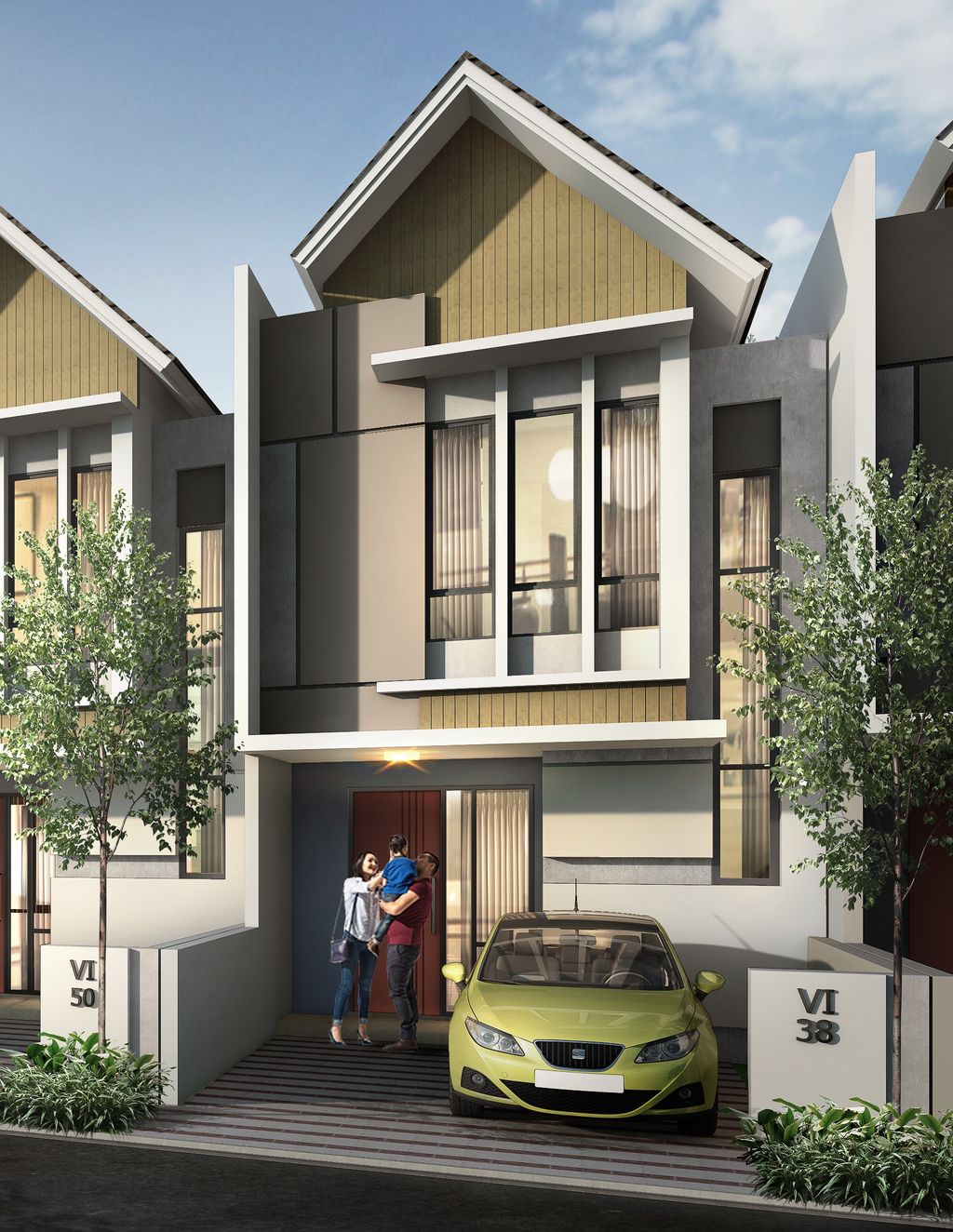 foto tampak rumah tipe L5A perumahan Metland Transyogi Cibubur