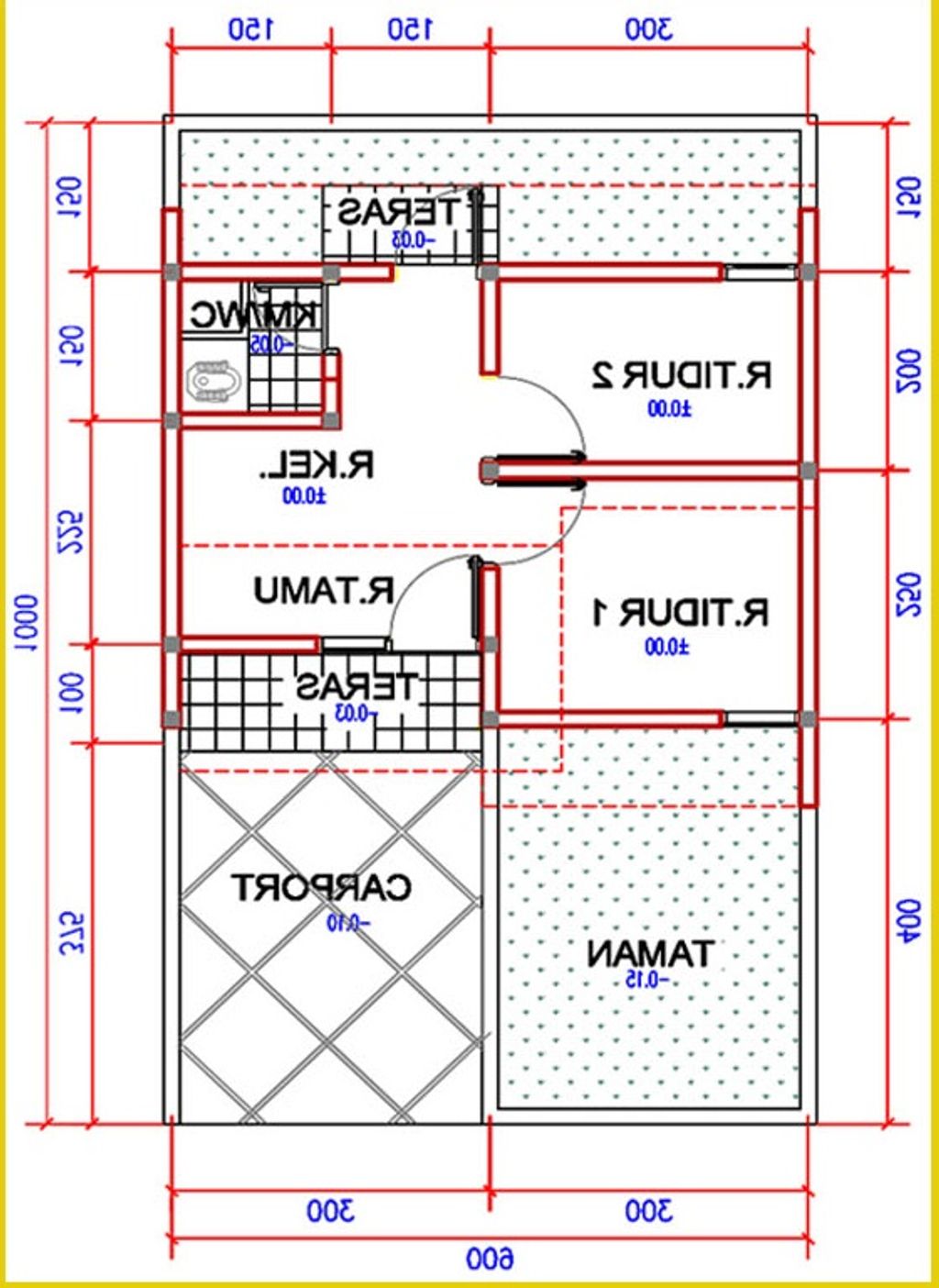 foto denah rumah tipe SUBSIDI T.27/60 perumahan SUKAMULYA PARK RESIDENCE