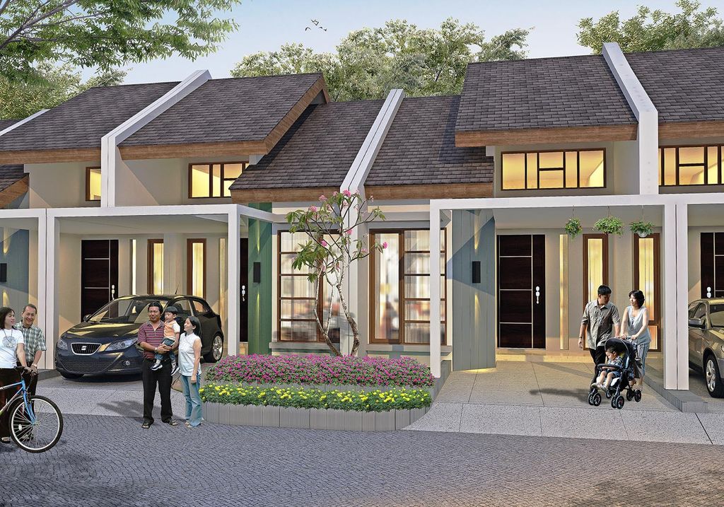 foto tampak rumah tipe 50/70 perumahan ARYANA KARAWACI 3