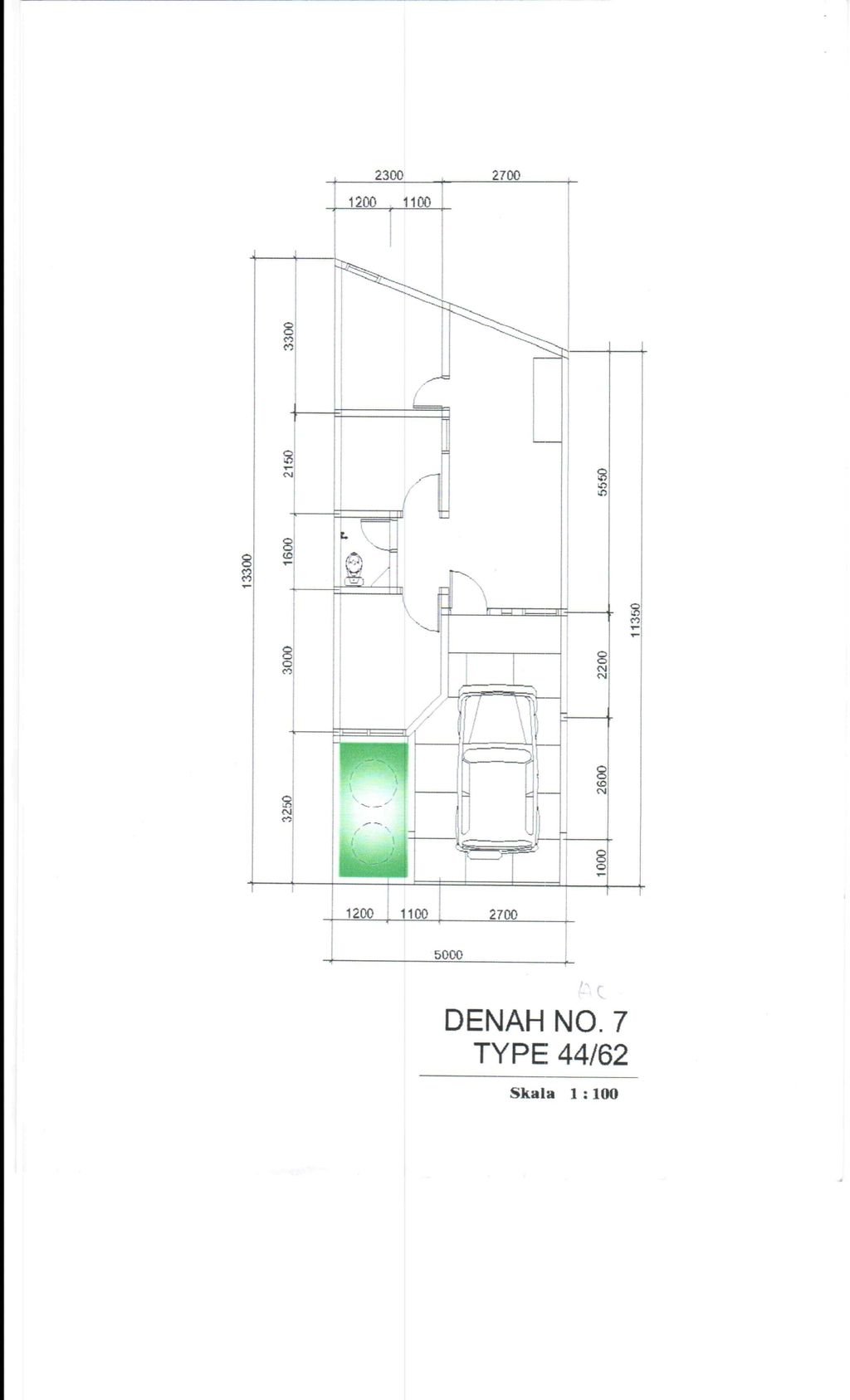 foto denah rumah tipe 44/62 perumahan ARYANA KARAWACI 3