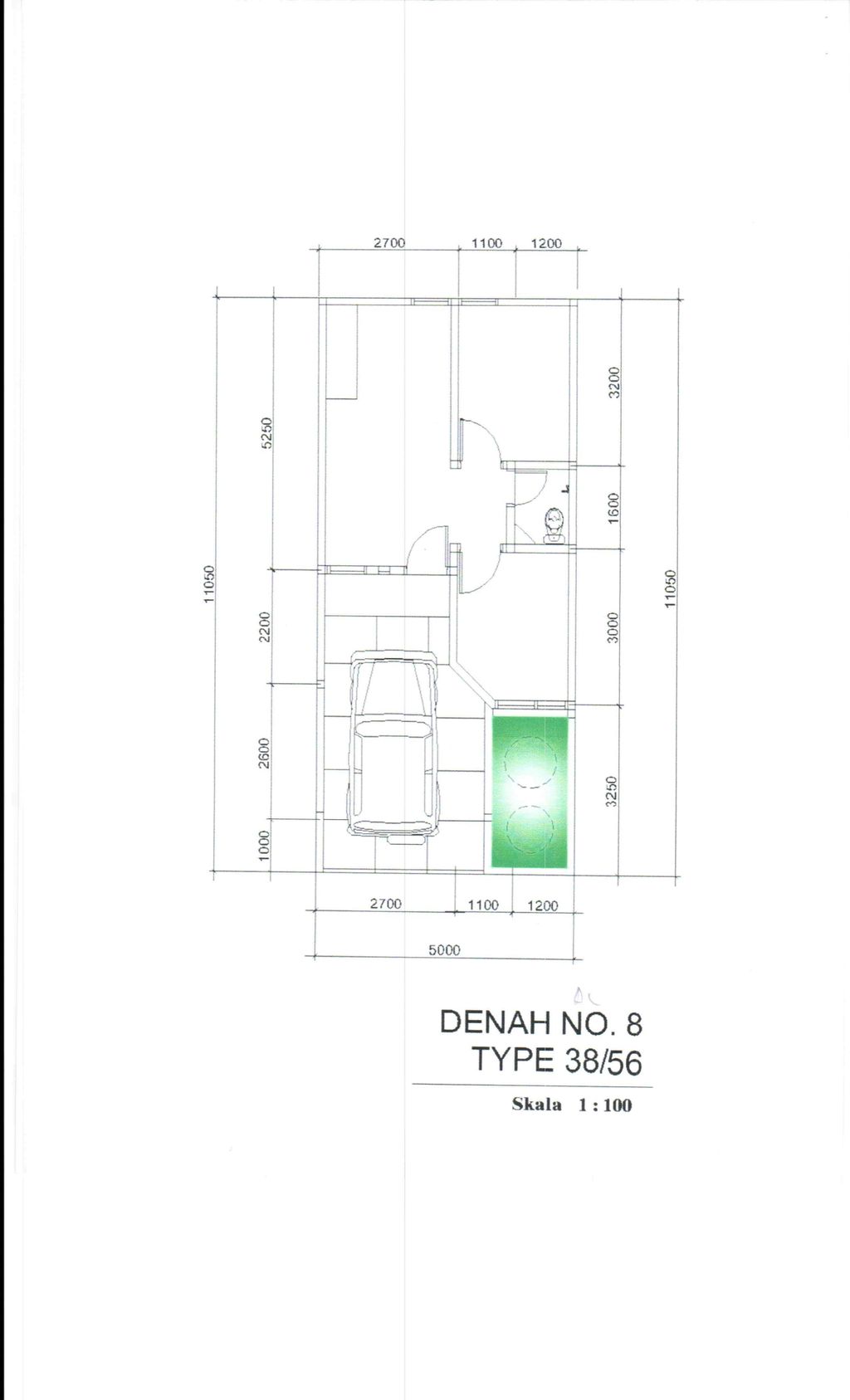 foto denah rumah tipe 38/56 perumahan ARYANA KARAWACI 3