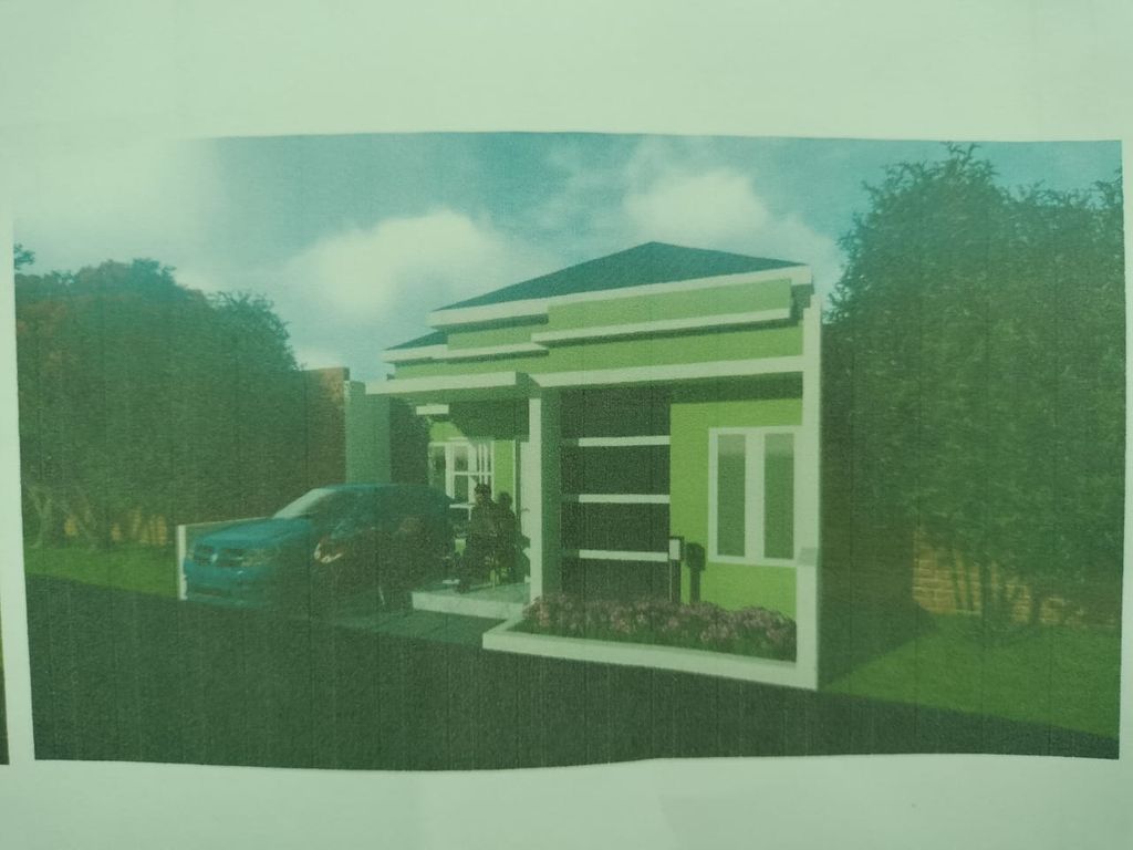 foto tampak rumah tipe 45/72 perumahan Artha Graha Surapandan