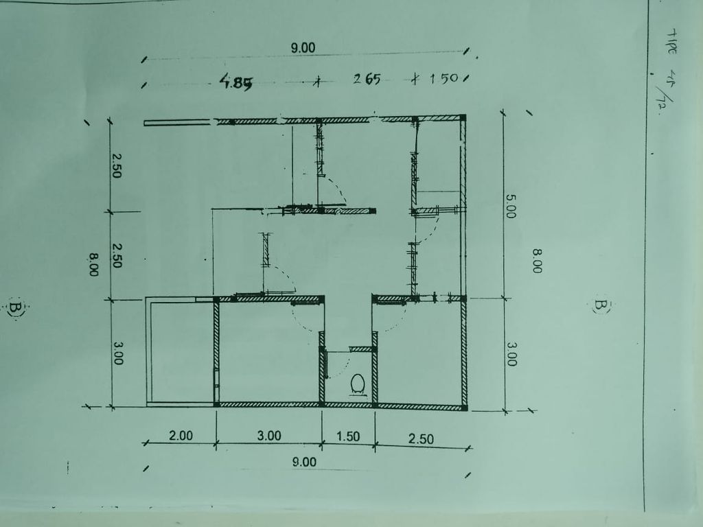 foto denah rumah tipe 45/72 perumahan Artha Graha Surapandan