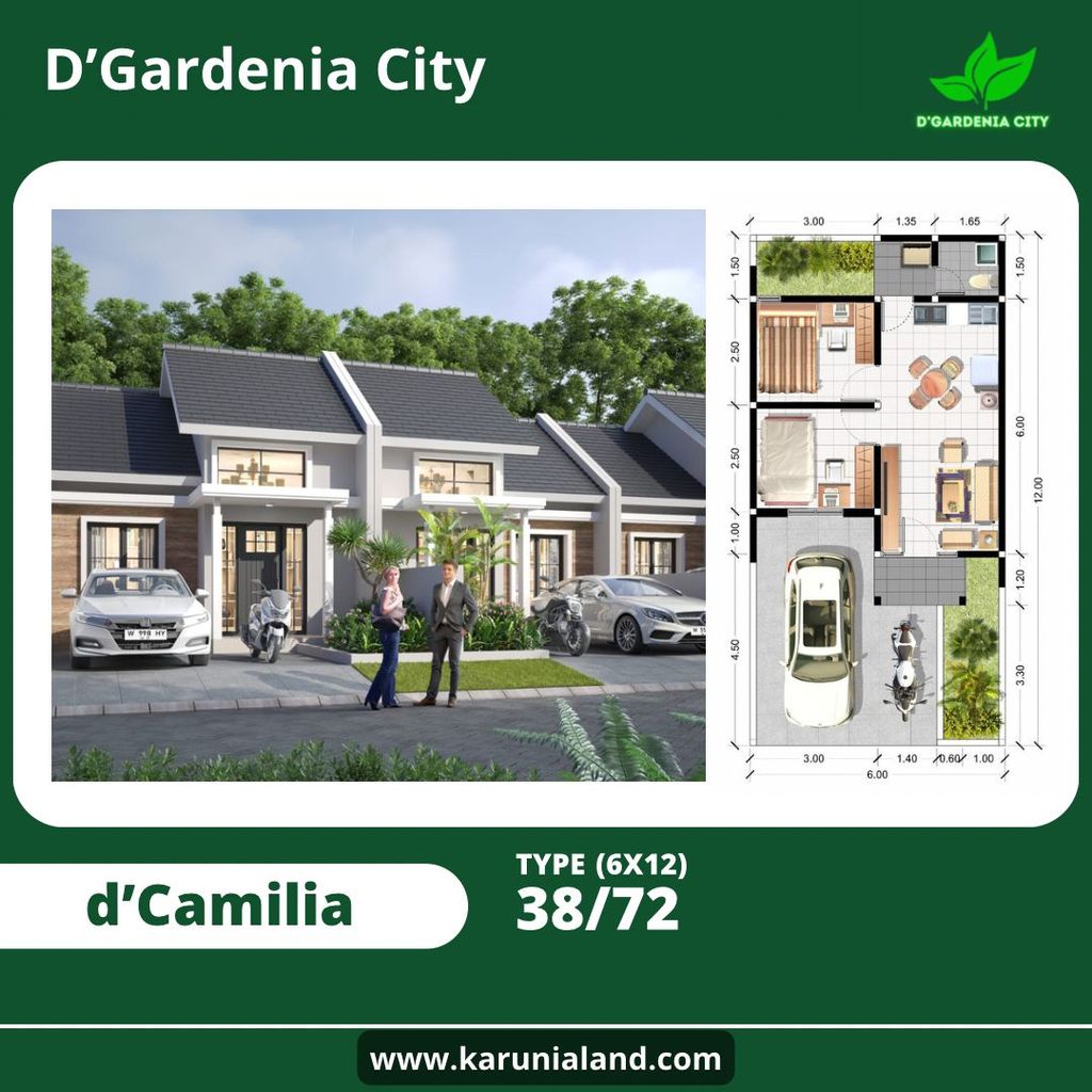 foto tampak rumah tipe d'Camilia 38 perumahan Dgardenia city