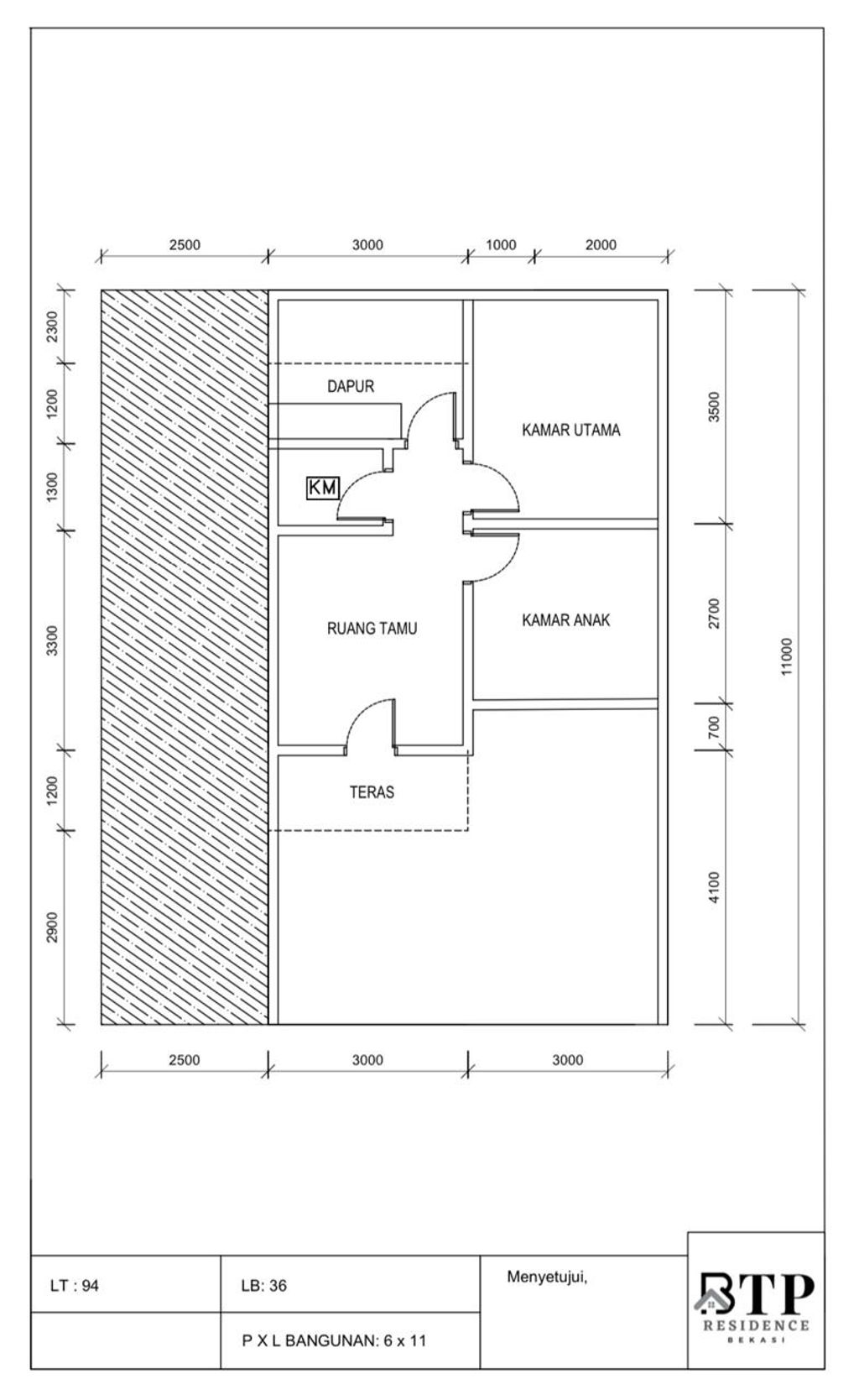 foto denah rumah tipe 36/94 perumahan BTP RESIDENCE