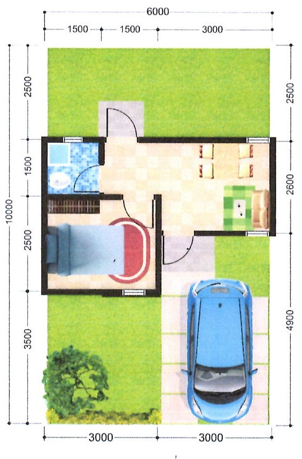 foto denah rumah tipe PARKWOOD P06-56 perumahan FOREST HILL