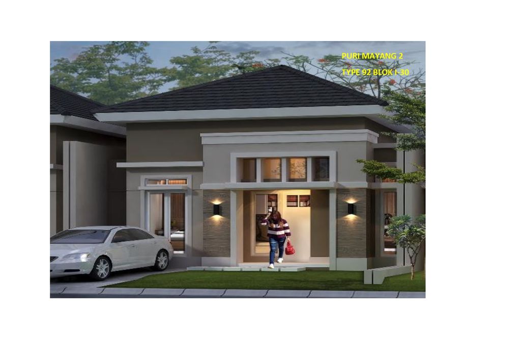 foto tampak rumah tipe 92/165 perumahan Puri Mayang 2