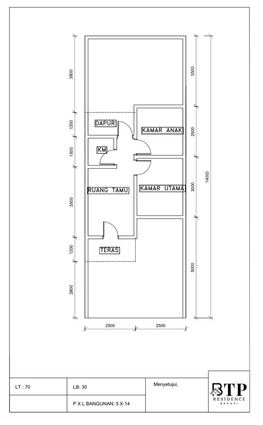 foto denah rumah tipe 36/72 perumahan BTP RESIDENCE