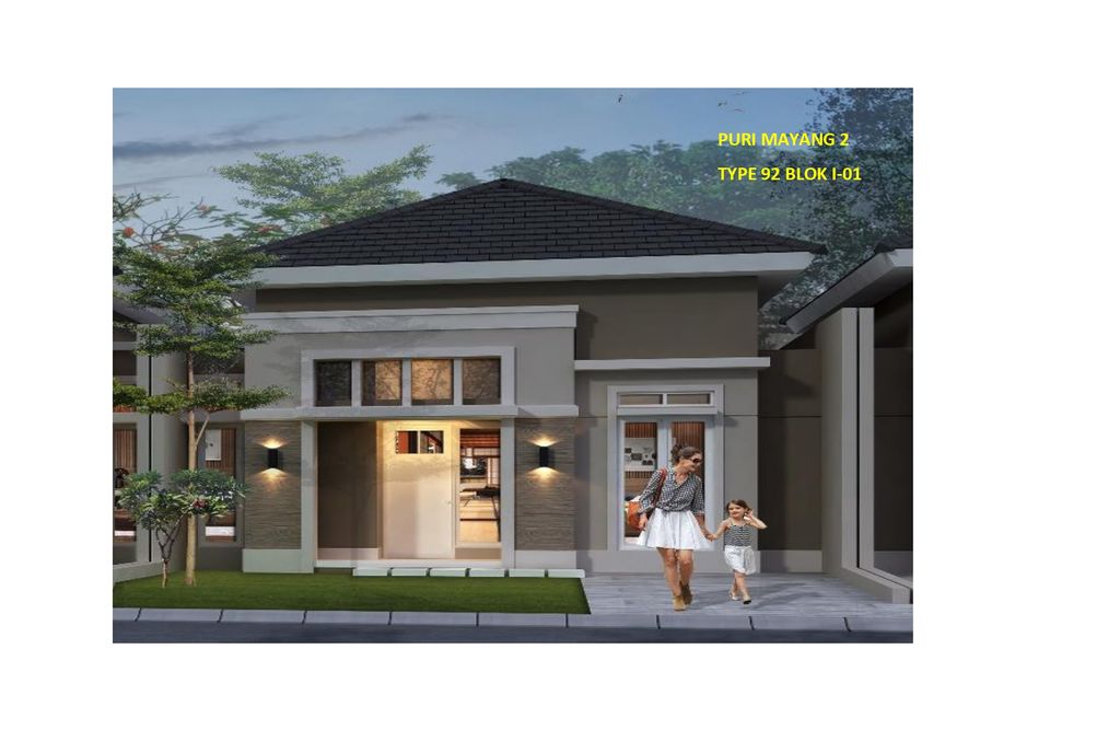 foto tampak rumah tipe 92/195 perumahan Puri Mayang 2