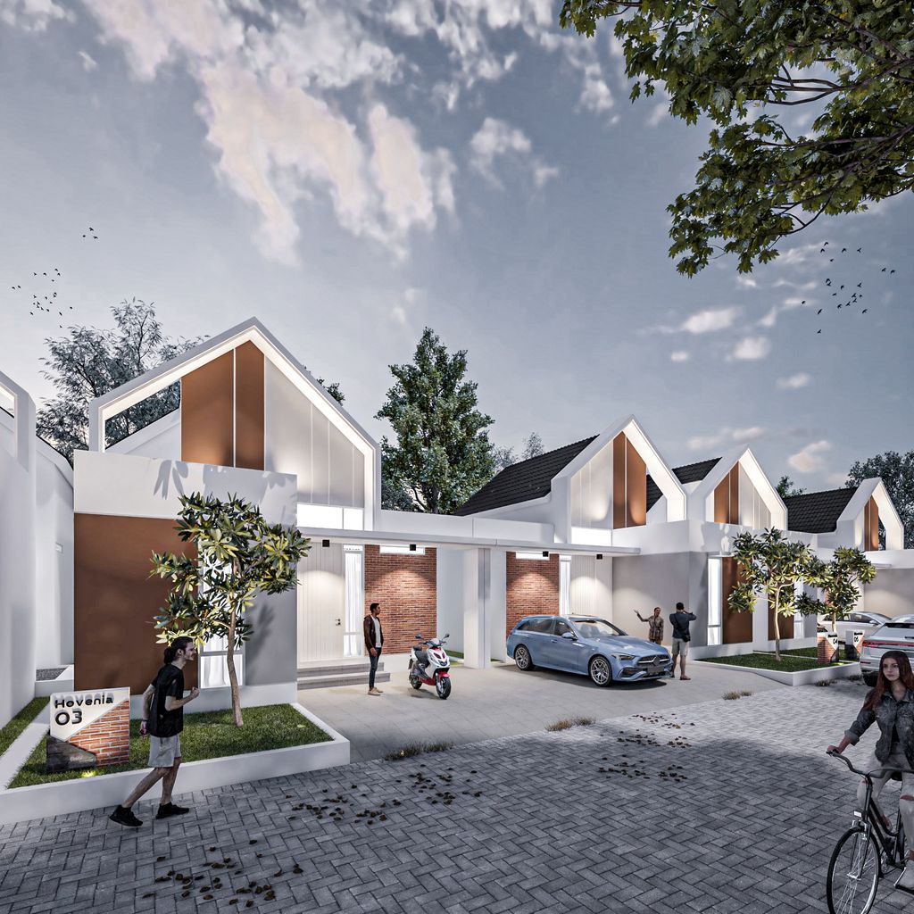 foto tampak rumah tipe CLUSTER HOVENIA perumahan NEW PESONA MODERN