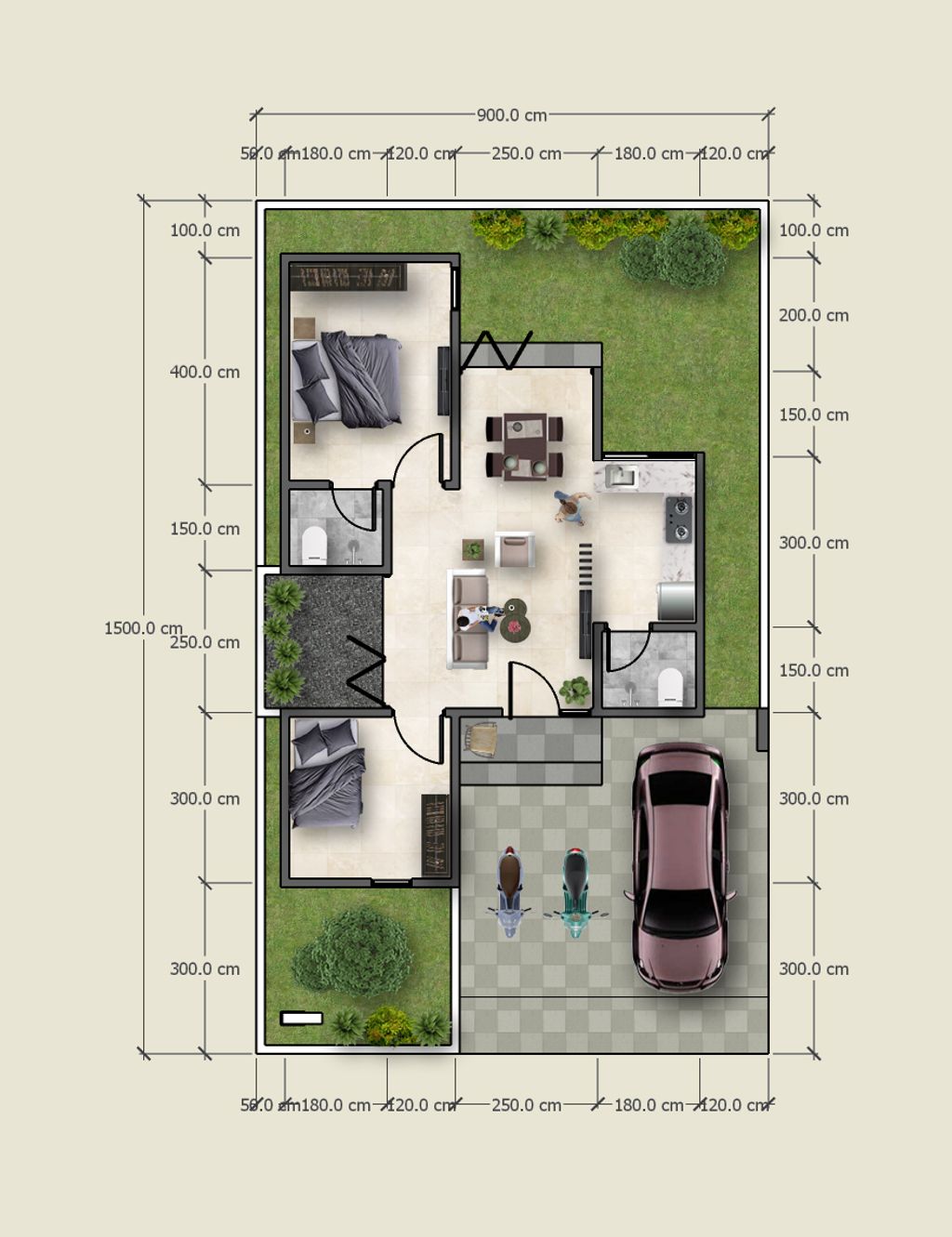 foto denah rumah tipe CLUSTER HOVENIA perumahan NEW PESONA MODERN