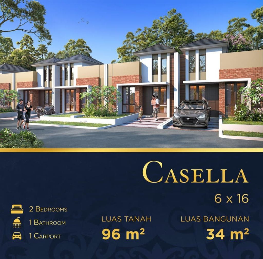 foto tampak rumah tipe CASELLA perumahan CITRALAND SAMARINDA