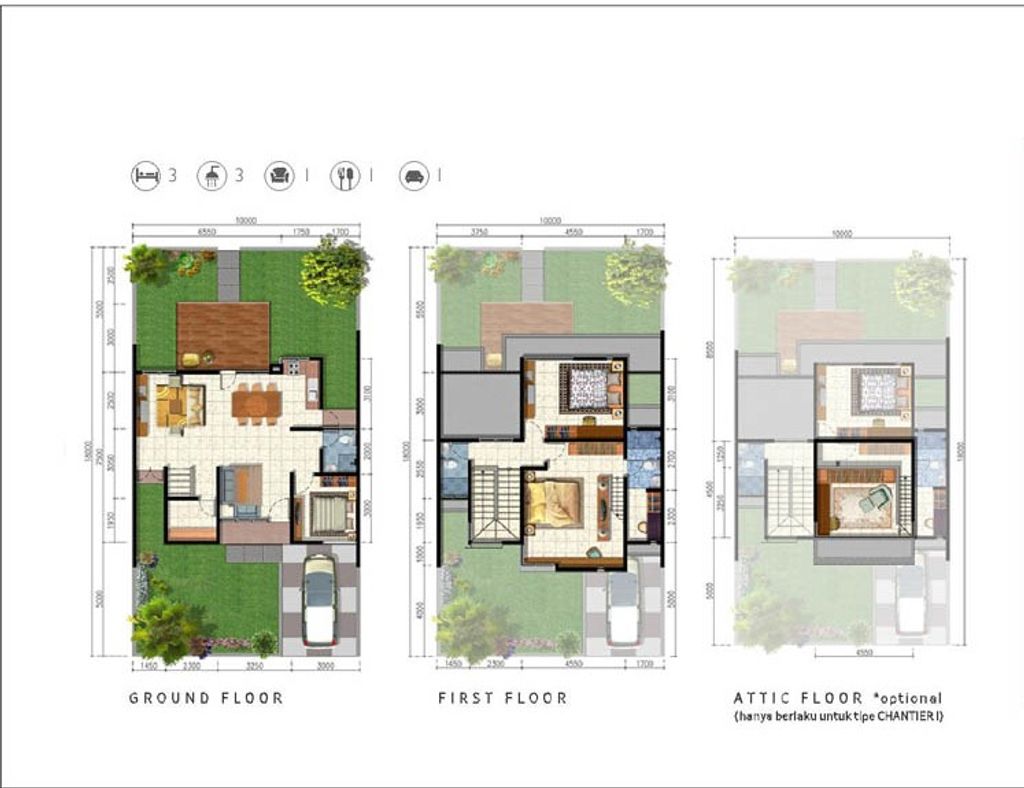 foto denah rumah tipe CHANTIER perumahan CITRALAND SAMARINDA