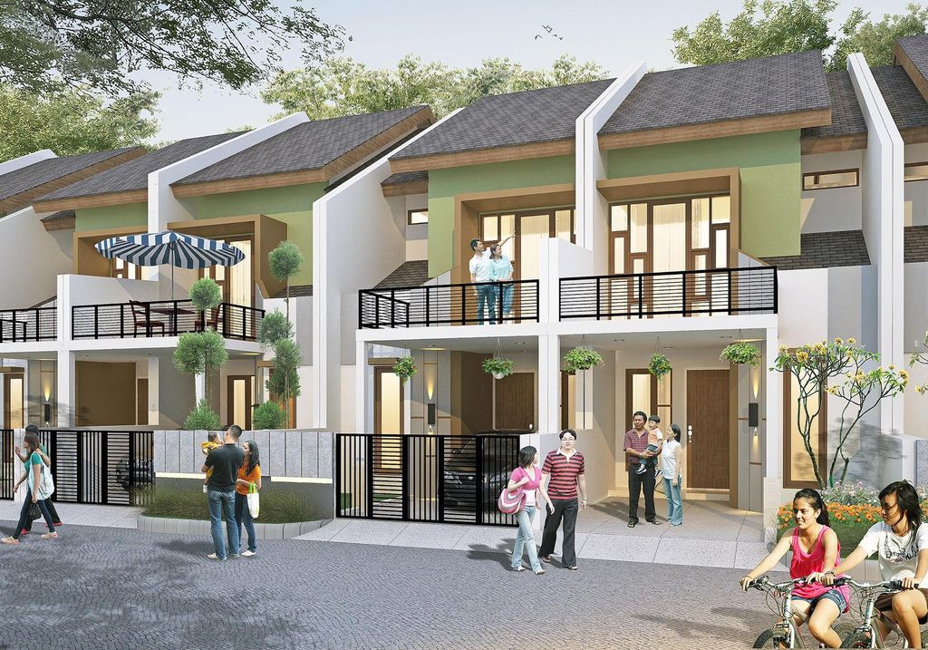 foto tampak rumah tipe 77/70 perumahan ARYANA KARAWACI 3