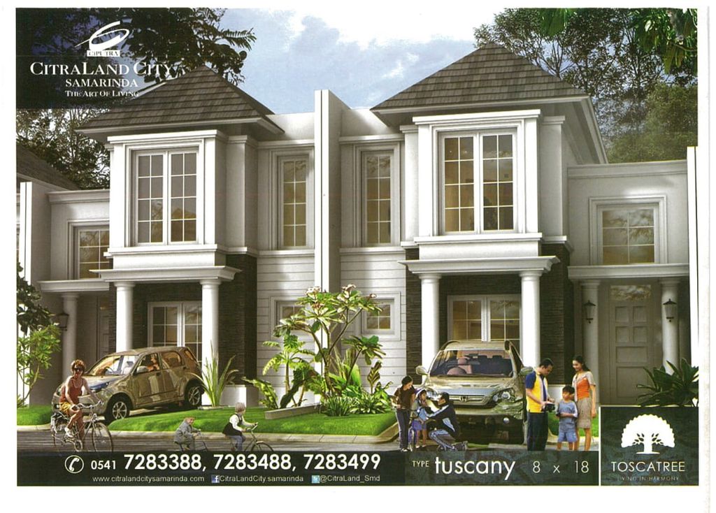 foto tampak rumah tipe TUSCANY perumahan CITRALAND SAMARINDA