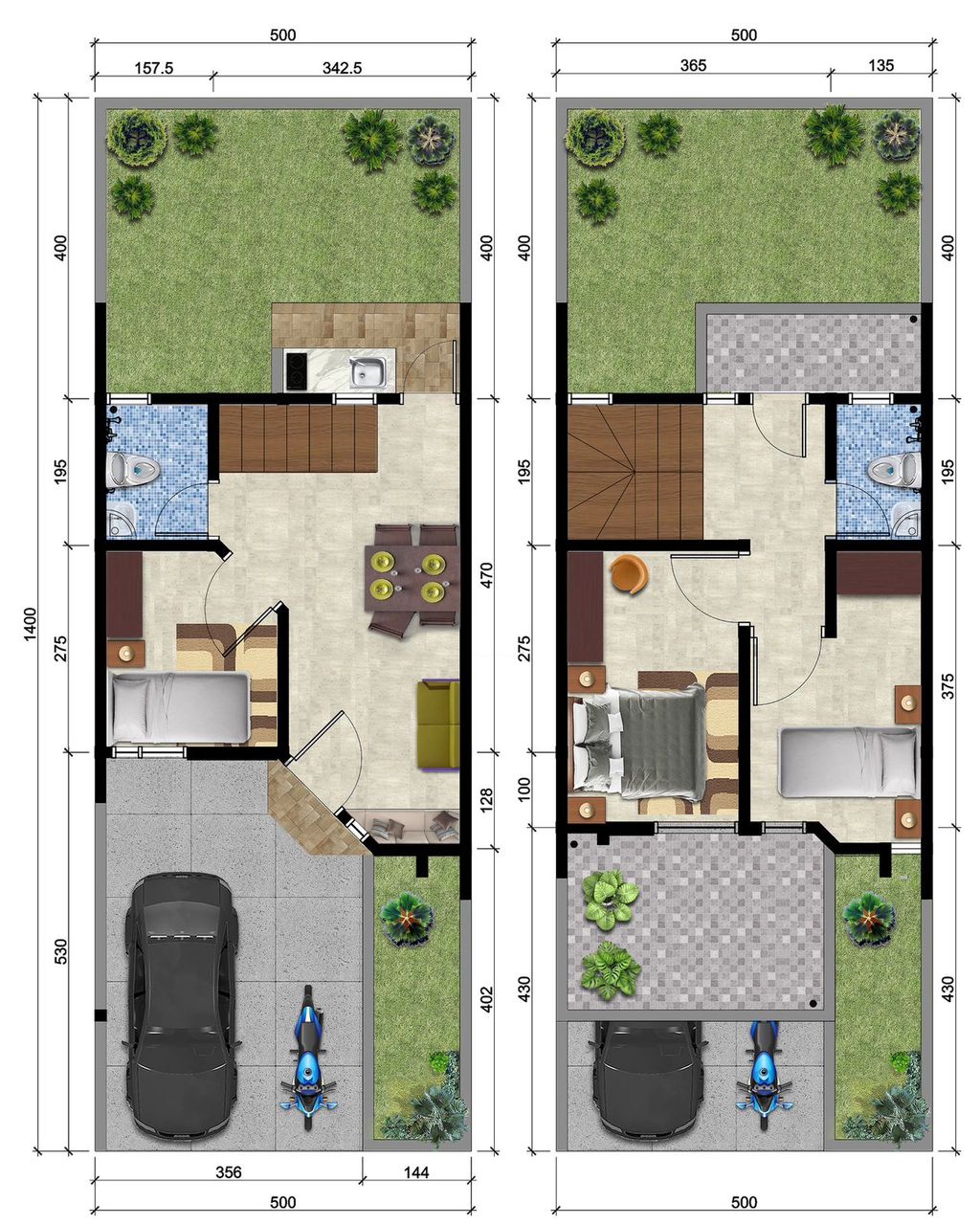 foto denah rumah tipe 55/70 perumahan ARYANA KARAWACI 3