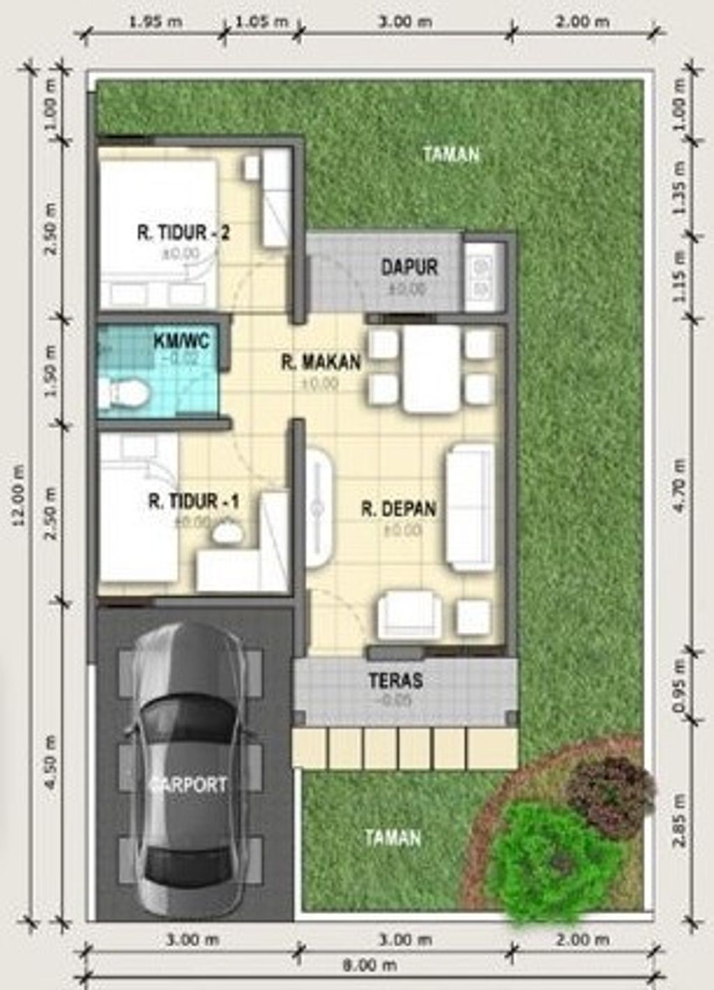 foto denah rumah tipe 36 perumahan GOLDEN SENTOSA RESIDENCE