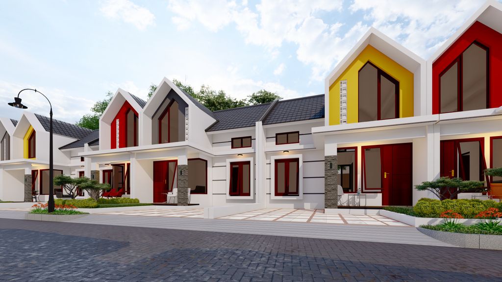 foto tampak rumah tipe Lily Scandinavian perumahan Green Oase Homy Residence Cluster Lily
