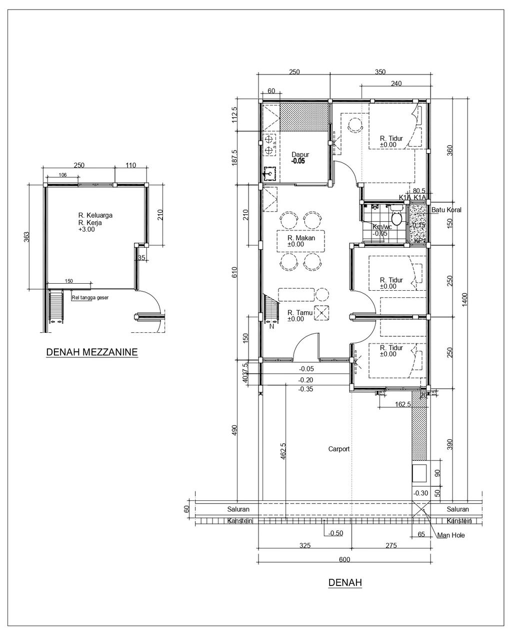 foto denah rumah tipe DELTA ARALIA VI T-60 MEZZANINE perumahan GRAND DELTA SARI