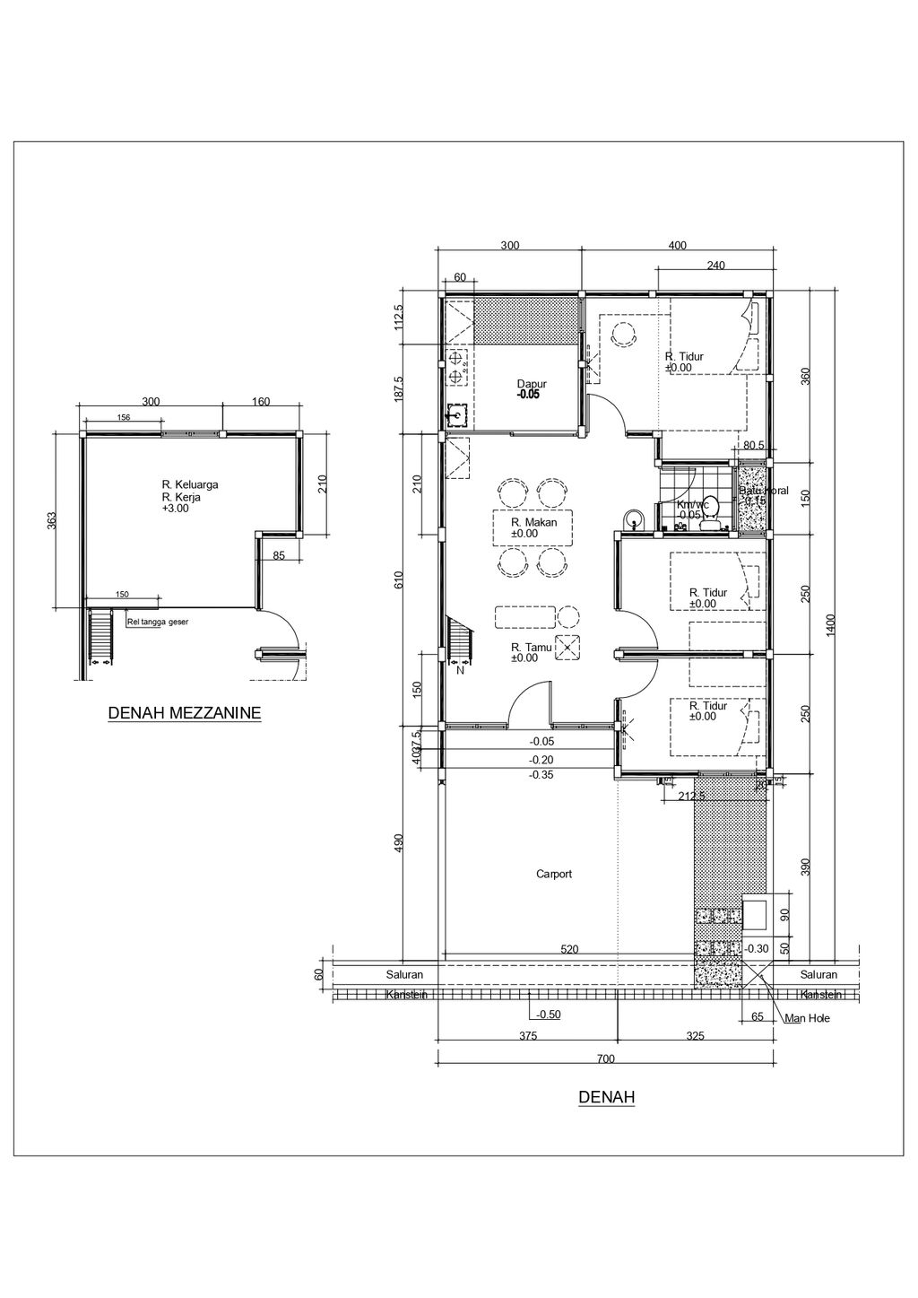 foto denah rumah tipe DELTA ARALIA VI T-70 MEZZANINE perumahan GRAND DELTA SARI