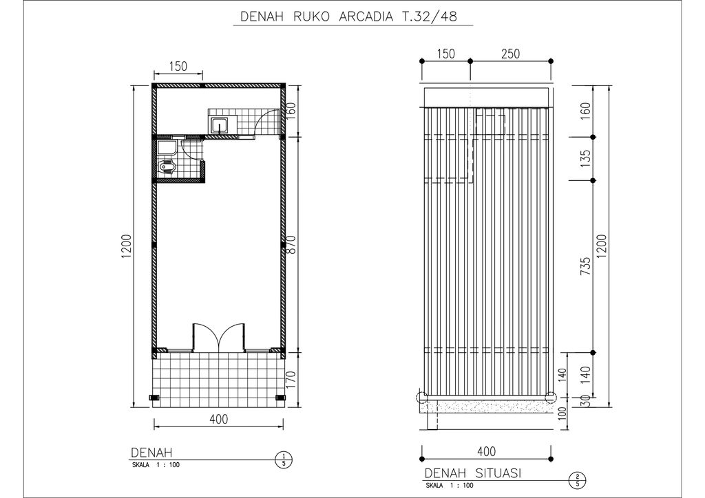 foto denah rumah tipe Ruko Arcadia 32/48 perumahan Perumahan Galuh Mas