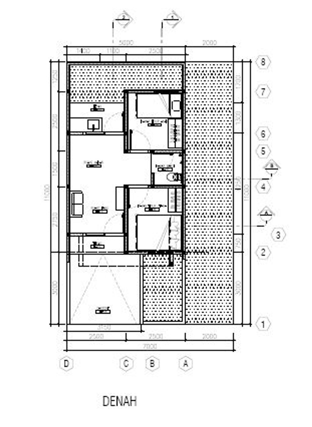 foto denah rumah tipe D5 30/77 perumahan 3 BISNIS CENTER KARAWANG