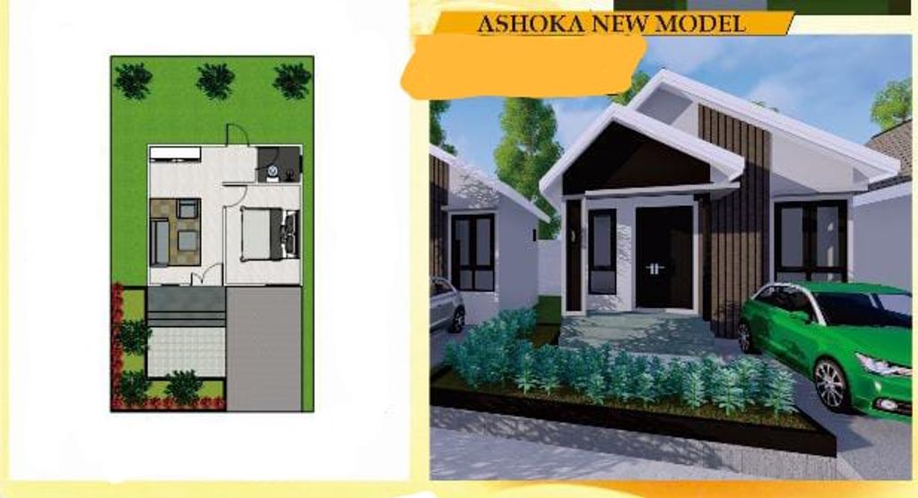 foto denah rumah tipe ASHOKA KAV.65 perumahan Cluster Ashoka