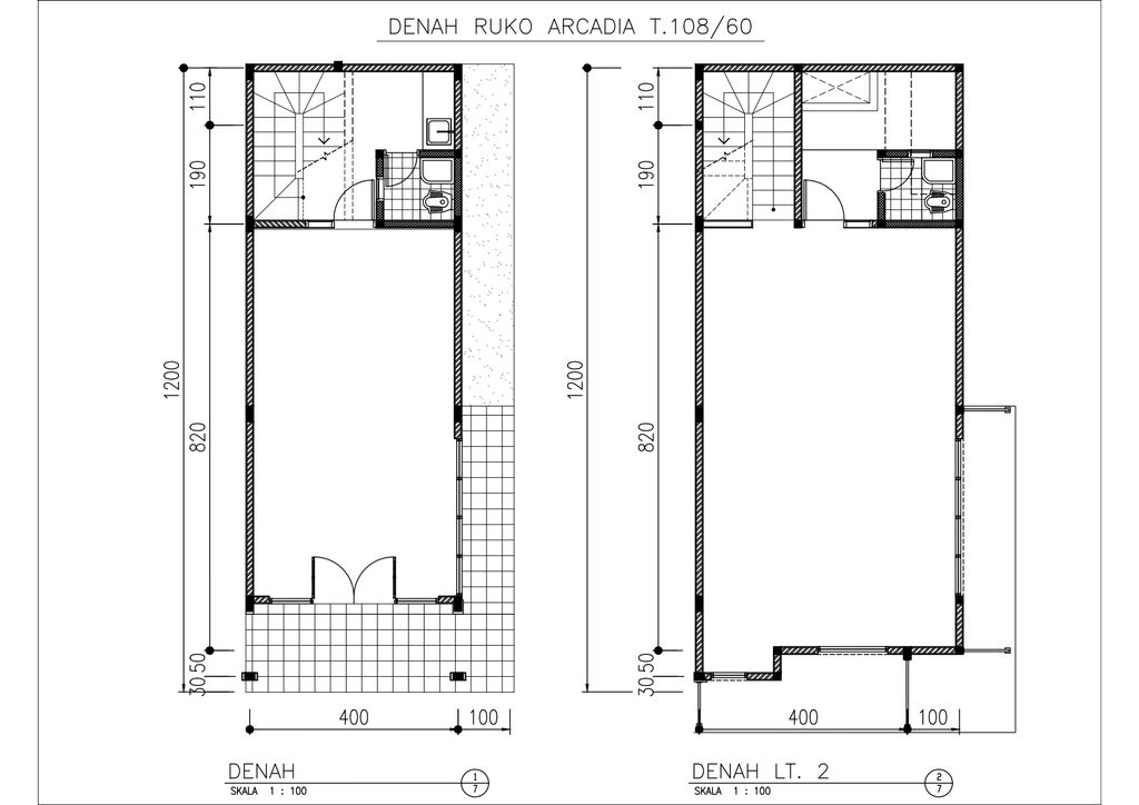 foto denah rumah tipe Ruko Arcadia 108/60 perumahan Perumahan Galuh Mas
