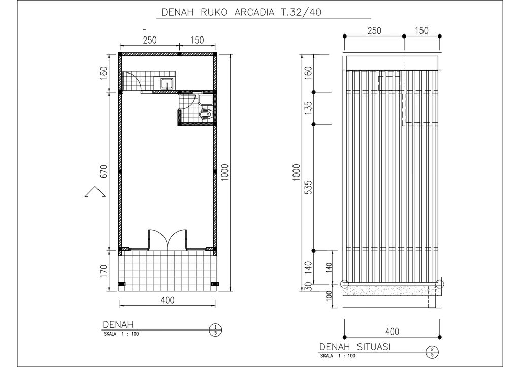 foto denah rumah tipe Ruko Arcadia 32/40 perumahan Perumahan Galuh Mas