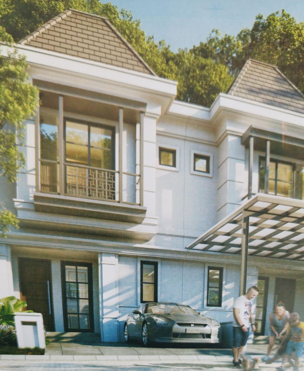 foto tampak rumah tipe BOTTEGA perumahan GREENLAND TAHAP 3